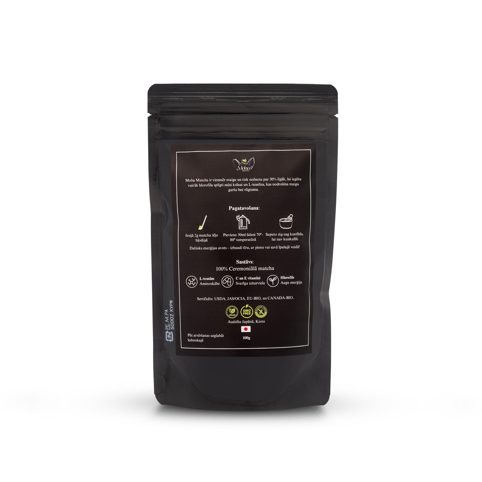 Augstākās kvalitātes 100g ceremoniālā matcha pulveris tradicionālai japāņu tējas ceremonijai